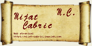 Mijat Čabrić vizit kartica
